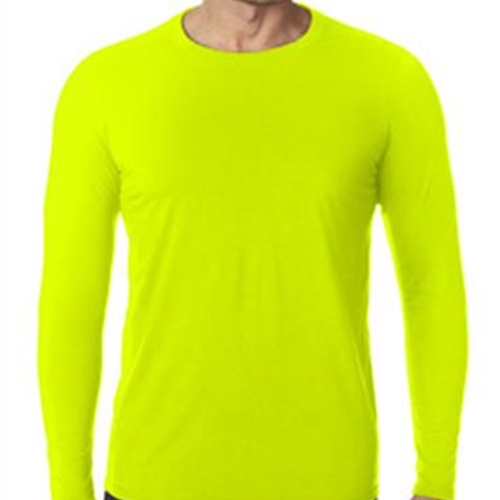 Brighton Track &amp; Field Adult Safety Green Long Sleeve Tee