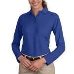 WITA Ladies Royal Blue Long Sleeve Silk Touch Polo
