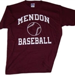 Pittsford Mendon Baseball Ladies Maroon Short Sleeve 100% Cotton Tee