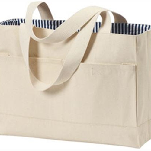 Brighton Track &amp; Field/Cross Country Neutral / Navy Double Pocket Canvas Tote