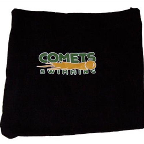 Golden Comets Swim Black Beach Towel