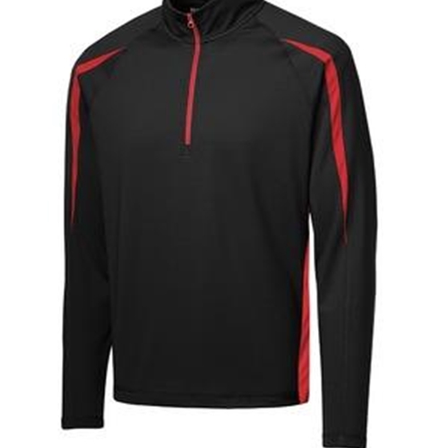 Penfield Youth Wrestling Adult Black/True Red Half Zip Colorblock Pullover