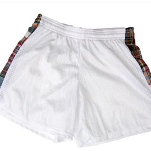 Pittsford LAX Womens White Shorts with Madras Insert