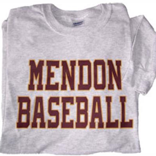 Pittsford Mendon Baseball Adult Ash Grey Long Sleeve 100% Cotton Tee