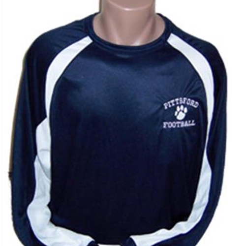 Pittsford Panthers Football Adult Long Sleeve Navy White Tee